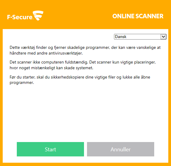 F-Secure Antivirus Online Scan gratis