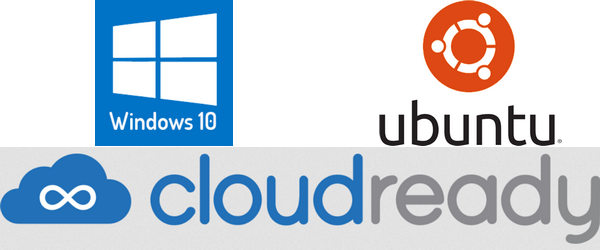 Windows Ubuntu og CloudReady logo