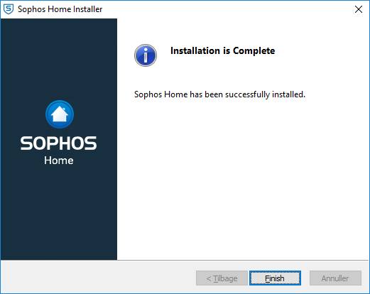 sophos antivirus gratis installation er installeret